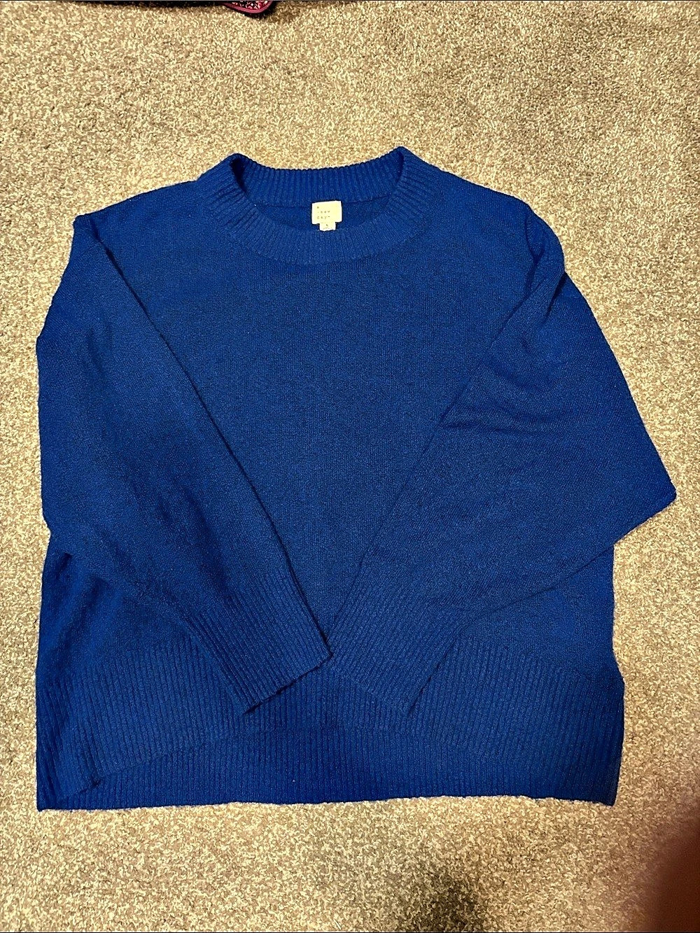 A New Day Blue Knit Crewneck/Mock neck Sweater Size Large